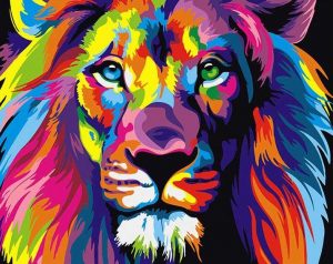 Abstract Lion Animals Paint By Number