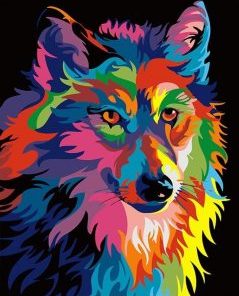 Abstract Wolf Animals Paint By Numbers