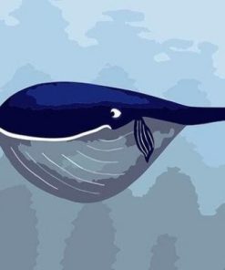 Blue Whale And Little Turtle Paint By Number