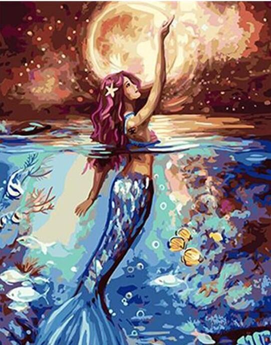 Moonlight Mermaid Paint By Numbers