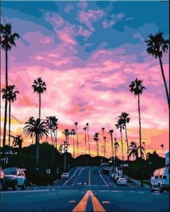 California Pink Sunset Paint By Number