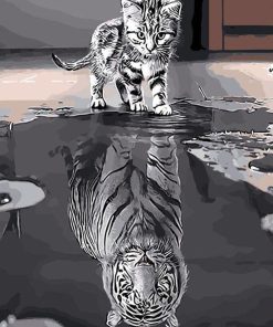 Cat Mirror Tiger Paint By Number