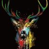 Colored Deer In Dark Paint By Number