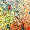 Colorful Birds On Tree Paint By Number