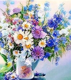 Colorful Flowers Vase Paint By Number