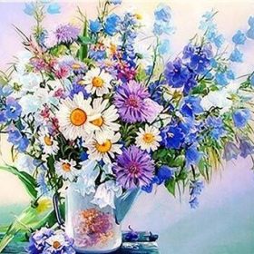 Colorful Flowers Vase Paint By Number