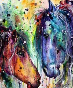 Colorful Horses Paint By Number