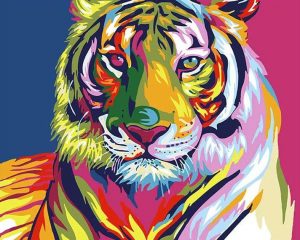 Colorful Tiger Animals Paint By Number