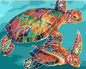Colorful Tortoise Paint By Number