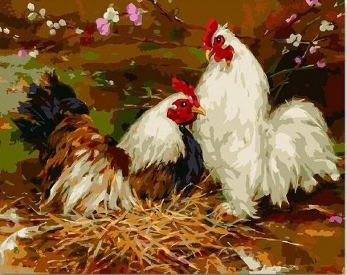 Two Chickens Paint By Numbers