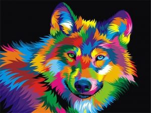 Colourful Wolf Paint By Number