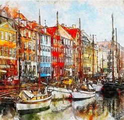 Copenhagen Harbor Paint By Number