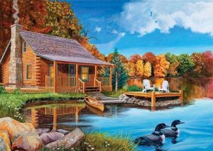 Cottage By The Lake Paint By Number