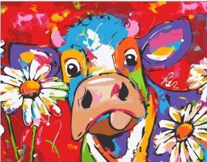 Cows And Flowers Paint By Number
