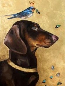 Dachshund And Bird Paint By Number