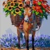 Donkey Carrying Flowers Paint By Number