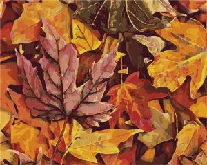 Falling Fall Leaves Paint By Number