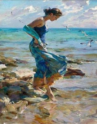 Girl In Sea Paint By Number