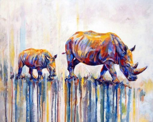 Abstract Rhino Paint by numbers