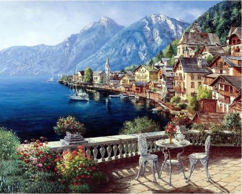 Hallstatt Lake paint by numbers