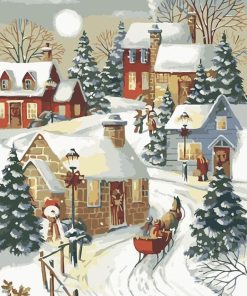 Village Sleigh Ride Paint By Number