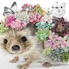 Hedgehog With Flowers Paint By Number