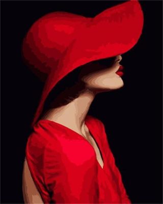 Lady In Red Hat Paint By Number