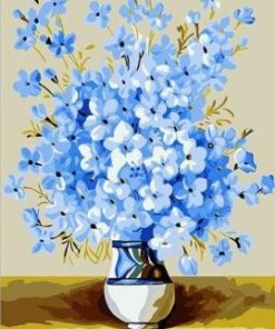 Light Blue Flowers Paint By Number