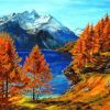 Mountain Fall Lake Paint By Number