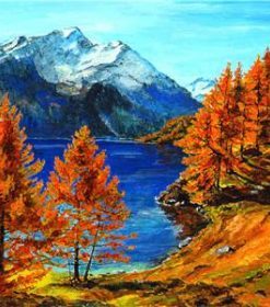 Mountain Fall Lake Paint By Number