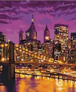 New York Purple Night Paint By Number