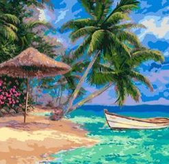Palm Trees Beach Paint By Number
