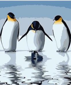 Penguins On The Snow Paint By Number