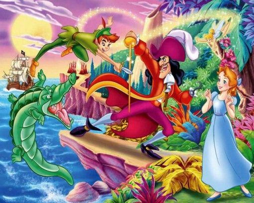 Peter Pan And Fee Clochette Paint By Numbers