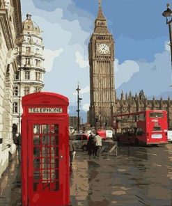 Phone Booth In London Paint By Number