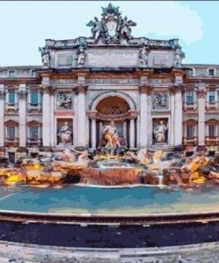 Rome Evening Fountain Paint By Number