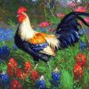 Rooster And Flowers Paint By Number