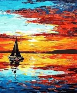 Sailboat On Sunset Paint By Number