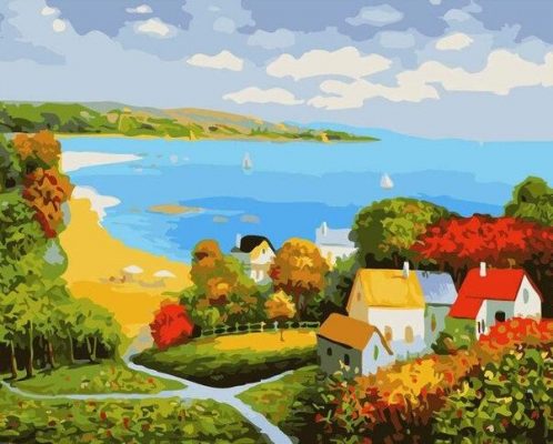 Seaside Village Paint By Numbers