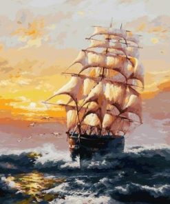 Ship Crosses The Ocean Paint By Number