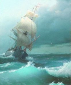Ship Sailing In Storm Paint By Number