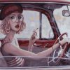 Smoking Girl At Car Paint By Number