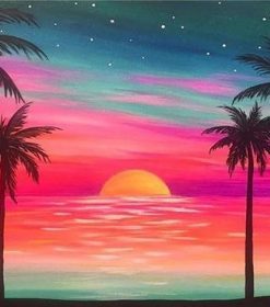 Summer Beach Sunset Paint By Number