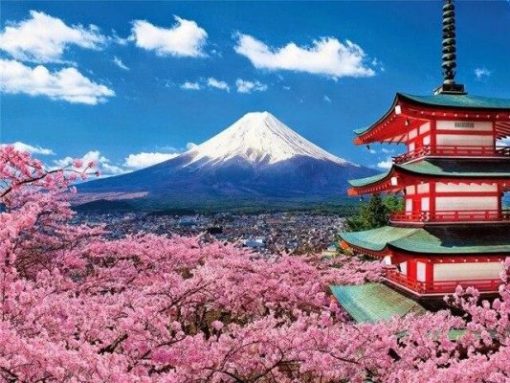 Temple Of Mount Fuji Paint By Number
