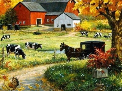 Thriving Cows Farmhouse Paint By Number