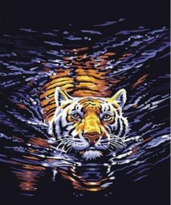 Tiger In Water Paint By Number