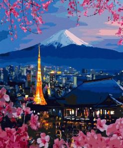 Tokyo Tower And Mt Fuji Paint By Number