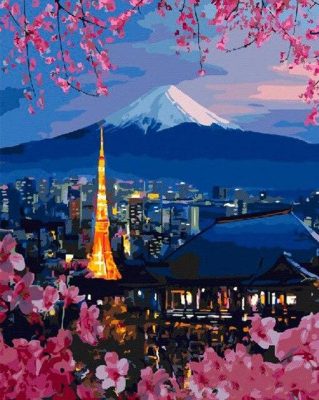 Tokyo Tower And Mt Fuji Paint By Number
