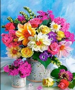 Vase Of Colorful Flowers Paint By Number