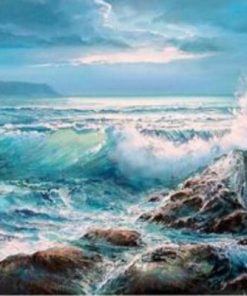 Waves Crashing On Rocks Paint By Number